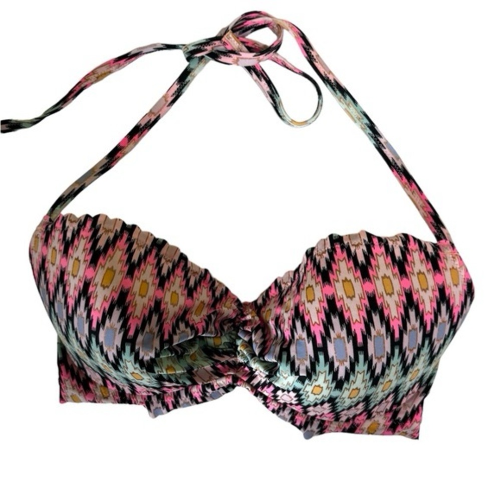 Victorias Secret Ikat Getaway Halter Aztec Bikini Top Bra Padded Push Up 34DDD
